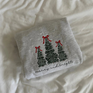 Christmas Embroidered Sweatshirt – Cozy Holiday Tree Design