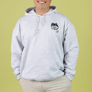 Custom Embroidered Pet Portrait Hoodie / Sweatshirt – Personalized Outline Pet Face Gift