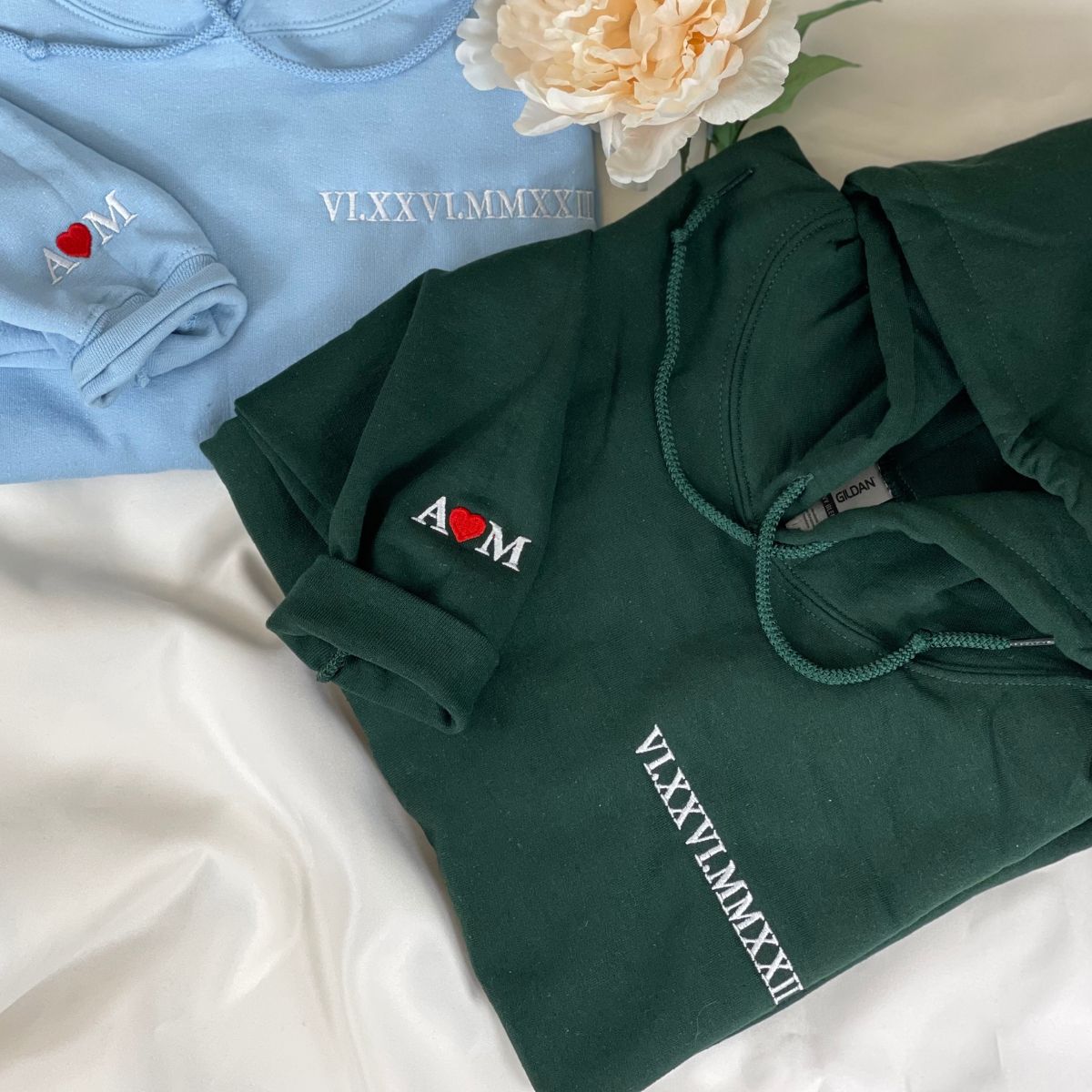 Custom Roman Numeral Embroidered Hoodie