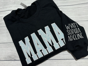 Custom Applique Glitter Mama Sweatshirt/T-shirt