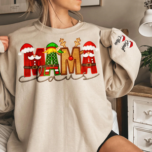 Custom Claus Family Embroidered Christmas Sweatshirt β Personalized Name Holiday Crewneck