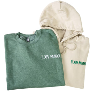 Custom Roman Numeral Embroidered Hoodie - mymatchhoodie