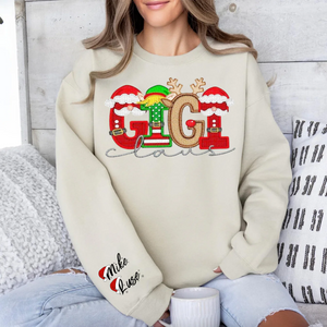 Custom Claus Family Embroidered Christmas Sweatshirt β Personalized Name Holiday Crewneck