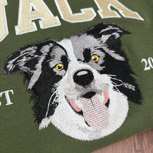 Personalized Embroidered Pet Face and Name Est Sweatshirt Keepsake Gift for Pet Lovers