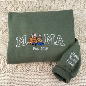 Mama Sweatshirt with Portrait From Photo, Personalized Portrait from Photo Hoodie, Picture Sweatshirt For Mom and Daughter