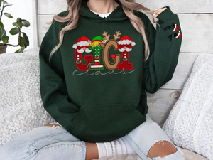 Custom Claus Family Embroidered Christmas Sweatshirt β Personalized Name Holiday Crewneck