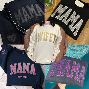 Custom Applique Glitter Mama Sweatshirt/T-shirt