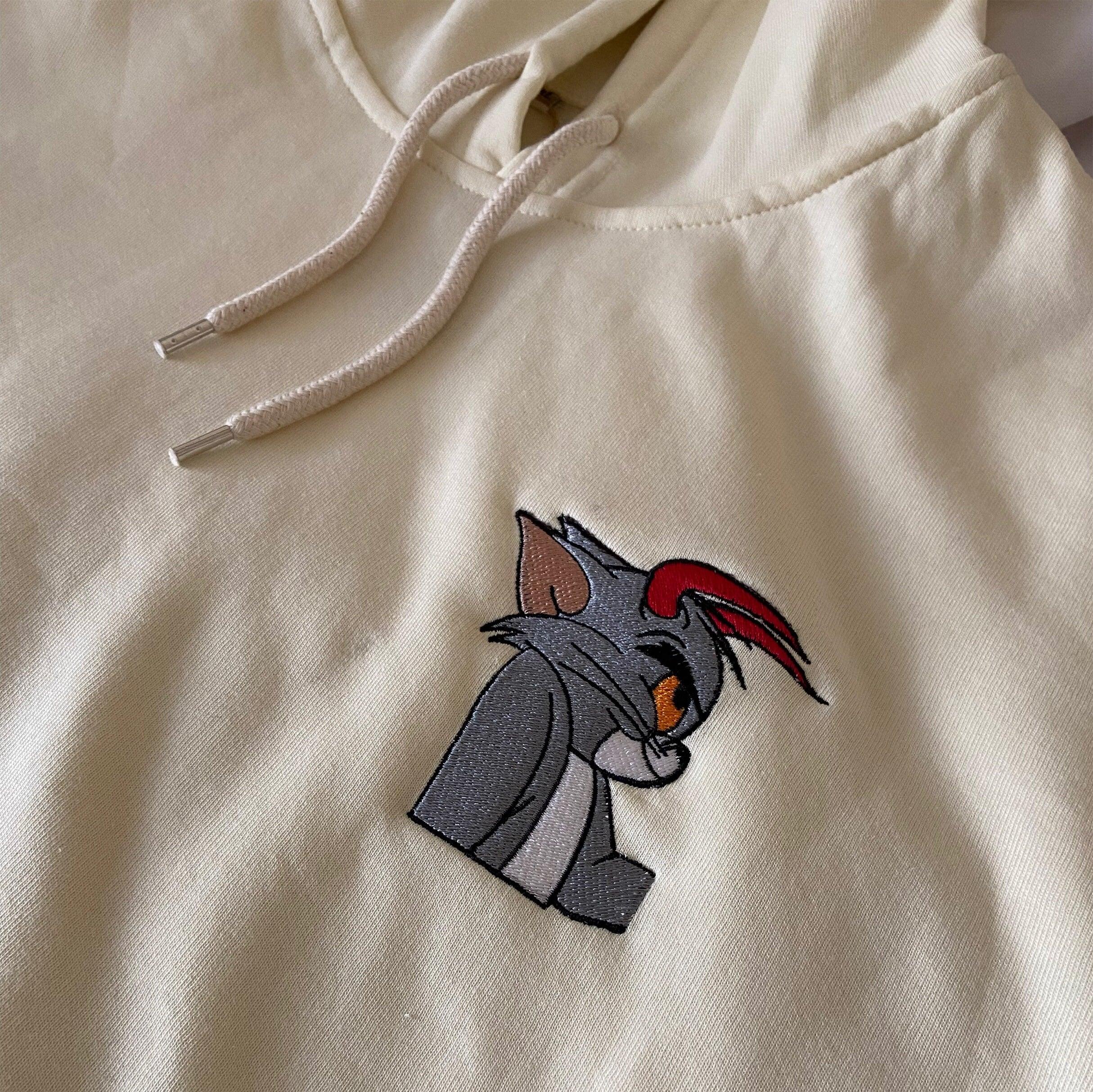 Custom Embroidered Sweatshirts For Couples, Custom Matching Couple Hoodies, Cartoon Characters Mouse Embroidered Matching Couples Sweatshirt