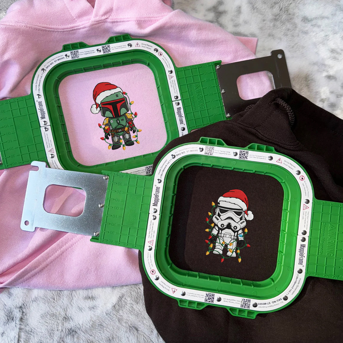 Custom Embroidered Armored Space Duo Christmas Sweatshirt, Cozy Holiday Hoodie Matching for Couples