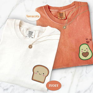 Custom Embroidered Avocado Toast Matching T-shirts for Couples
