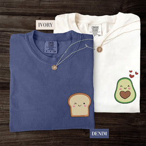 Custom Embroidered Avocado Toast Matching T-shirts for Couples