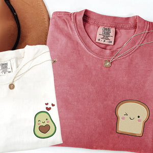 Custom Embroidered Avocado Toast Matching T-shirts for Couples