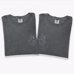 Custom Embroidered Boyfriend Girlfriend Matching Sets T-shirts for Couples