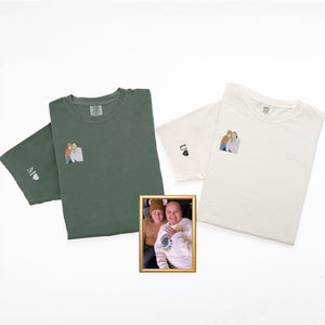 Custom Embroidered Capture Your Moment with Picture Matching T-shirts for Couples