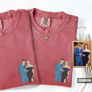 Custom Embroidered Capture Your Moment with Picture Matching T-shirts for Couples