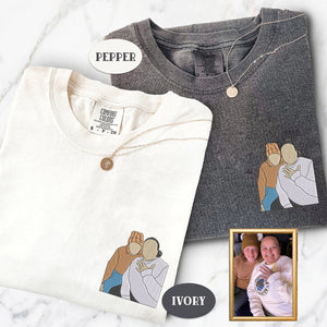 Custom Embroidered Capture Your Moment with Picture Matching T-shirts for Couples