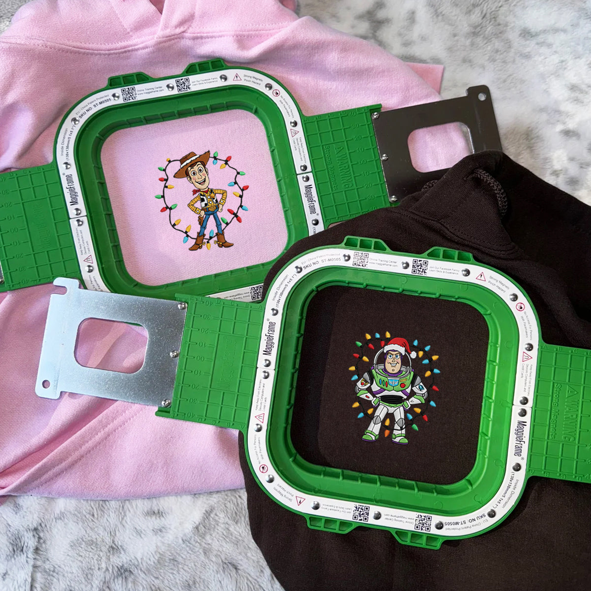 Custom Embroidered Cowboy Friend and Space Hero Cartoon Christmas Sweatshirt, Cozy Holiday Hoodie Matching for Couples