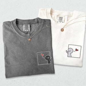 Custom Embroidered Cute Cartoon Matching T-shirts for Couples