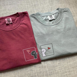 Custom Embroidered Cute Cartoon Matching T-shirts for Couples