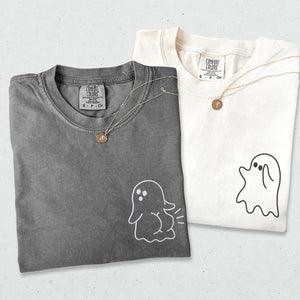 Custom Embroidered Cute Sassy Ghost Matching T-shirts for Couples