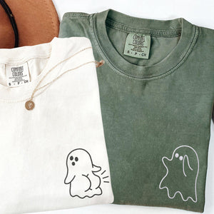 Custom Embroidered Cute Sassy Ghost Matching T-shirts for Couples