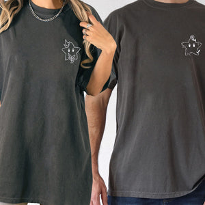 Custom Embroidered Cute Stars Cartoon Matching T-shirts for Couples
