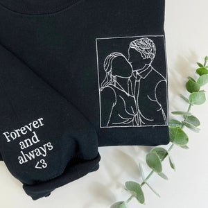 Custom Embroidered Dad Sweatshirt – Personalized Photo Sweatshirt, Perfect New Dad Gift