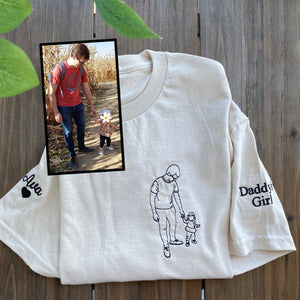 Custom Embroidered Daddy's Girl Sweatshirt, Personalized Dad and Daughter Hoodie, Unique Gift for Dad