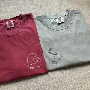 Custom Embroidered Duck Duck Goose Matching T-shirts for Couples