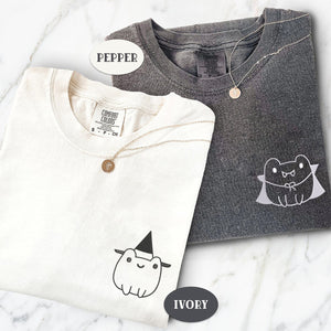 Custom Embroidered Frog Halloween Matching T-shirts for Couples