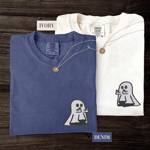 Custom Embroidered Ghost Cute Hands Matching T-shirts for Couples