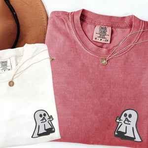 Custom Embroidered Ghost Cute Hands Matching T-shirts for Couples