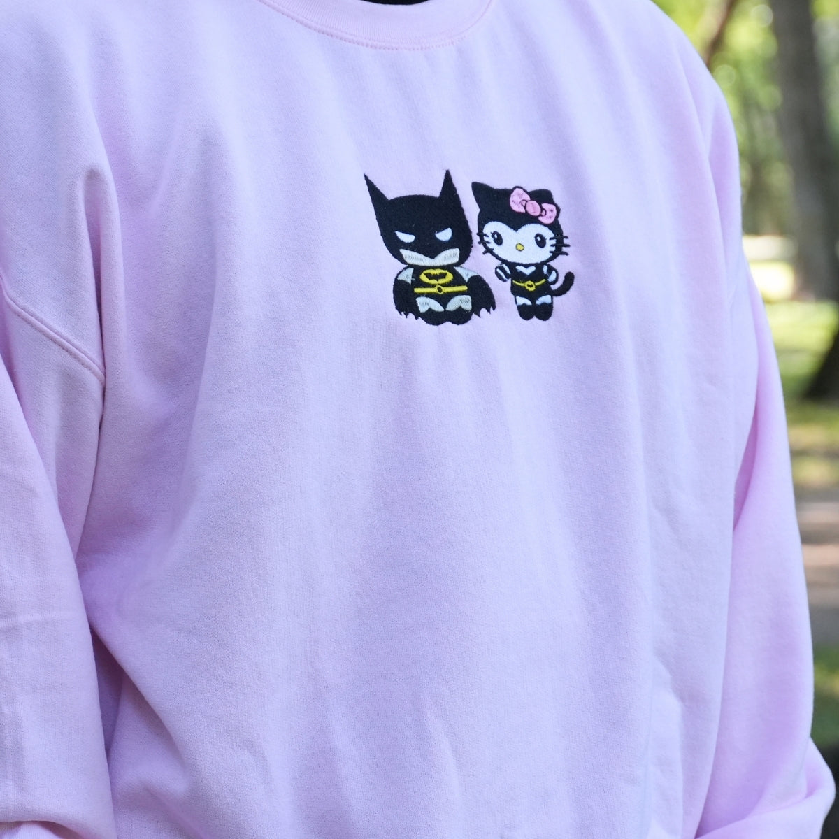 Custom Embroidered Hoodies For Couples, Custom Matching Couple Hoodies, Lovely Kitten Kiss Spider Chibi Embroidered Matching Couples Hoodie