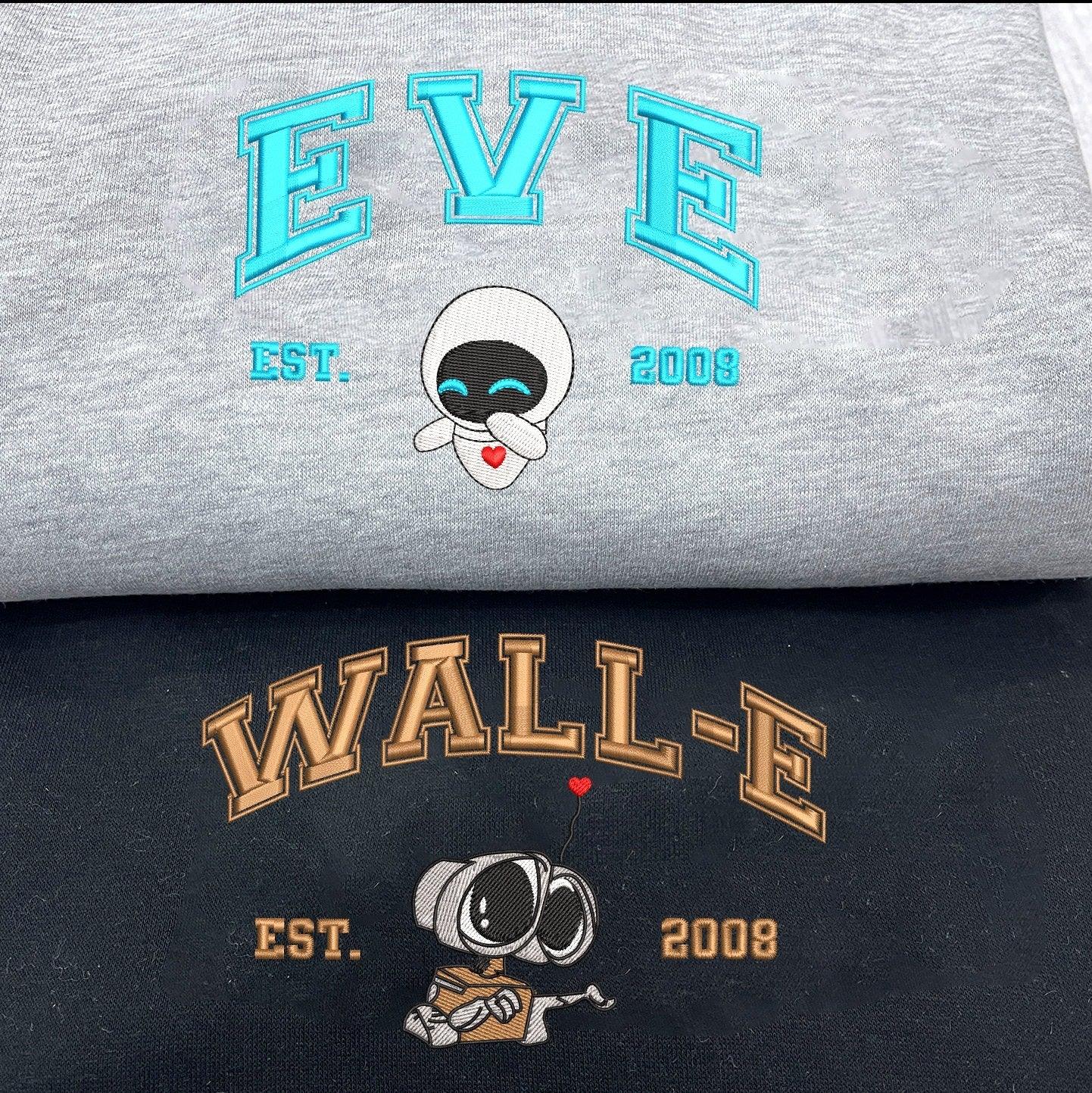 Custom Embroidered Hoodies For Couples, Vintage Y2K Style Matching Couple Hoodies With Cute Robot Love Design