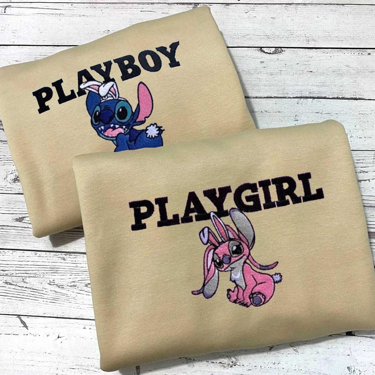 Custom Embroidered Hoodies for Couples, Funny Cartoon Inspired Matching Couple Hoodie