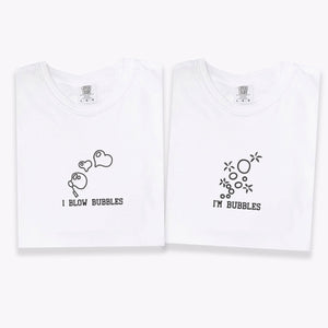 Custom Embroidered I Blow Bubbles Matching T-shirts for Couples