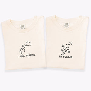 Custom Embroidered I Blow Bubbles Matching T-shirts for Couples