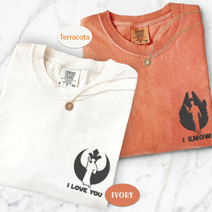 Custom Embroidered I Love You And I Know Matching T-shirts for Couples