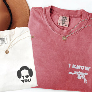 Custom Embroidered I Love You I Know Inspired Matching T-shirts for Couples