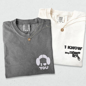 Custom Embroidered I Love You I Know Inspired Matching T-shirts for Couples
