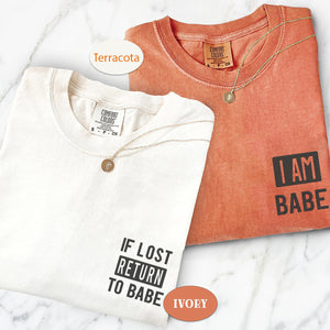 Custom Embroidered If Lost Return to Babe Matching T-shirts for Couples