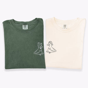 Custom Embroidered Lovely Duck Matching T-shirts for Couples