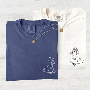 Custom Embroidered Lovely Duck Matching T-shirts for Couples