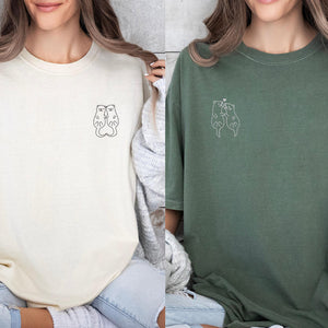 Custom Embroidered Otter Matching T-shirts for Couples