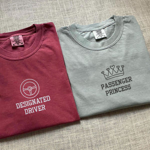 Custom Embroidered Passenger Princess Matching T-shirts for Couples