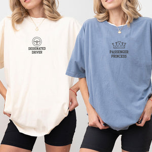 Custom Embroidered Passenger Princess Matching T-shirts for Couples