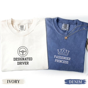 Custom Embroidered Passenger Princess Matching T-shirts for Couples