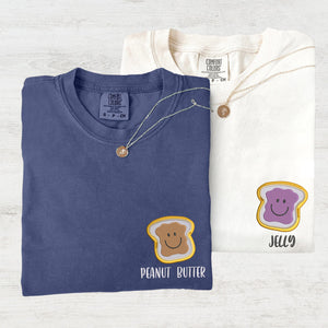 Custom Embroidered Peanut Butter and Jelly Matching T-shirts for Couples