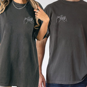 Custom Embroidered Pinky Promise Matching T-shirts for Couples