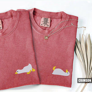 Custom Embroidered Sleepy Goose Matching T-shirts for Couples